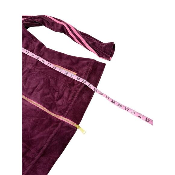 Boston Proper Burgundy Pink Velour Track Suit Set Workout Warm Up Womens Medium - Picture 9 of 14